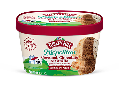 Turkey Hill Caramel, Chocolate & Vanilla Trio'politan™  Premium Ice Cream