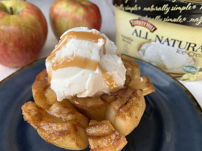 Bloomin' Apples With Vanilla Ice Cream