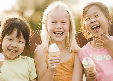 Children enjoying Turkey Hill scoop shop ice cream
